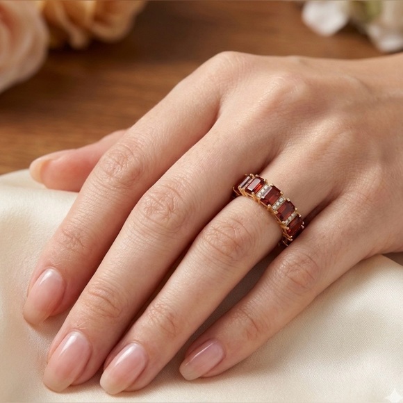 Jewelry - Gem Stone Ring 18k Rose Gold Plated